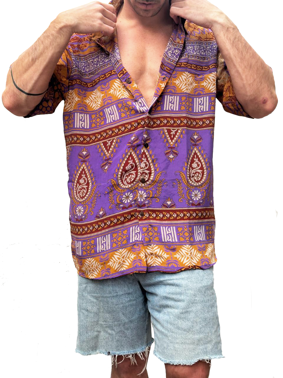 T#1003 - Purple & Gold Geometric