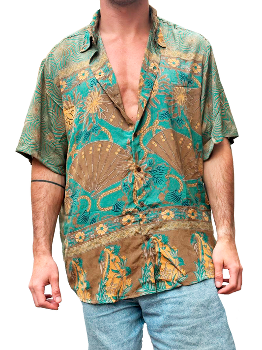 T#1012 - Brown & Teal Pattern
