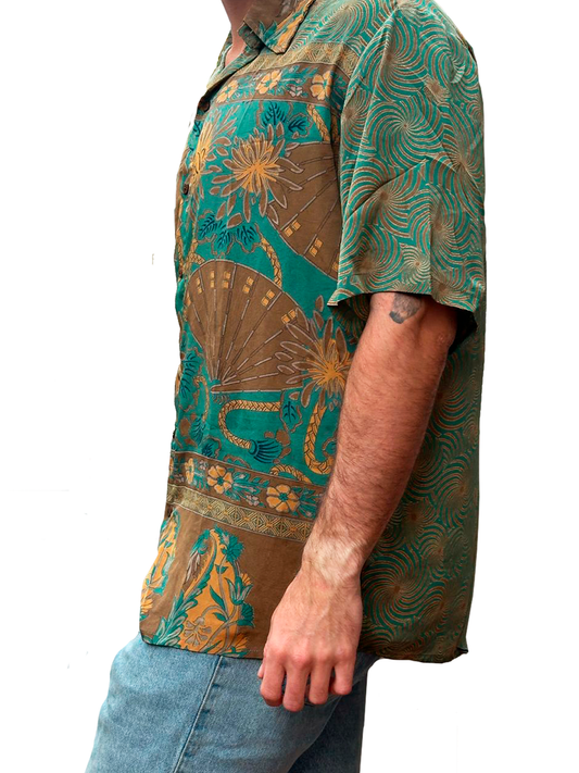 T#1012 - Brown & Teal Pattern